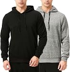TEX2FIT 2-Pack Hoodies for Men, Long Sleeve Casual Fleece Pullover Hoodie Sweatshirt