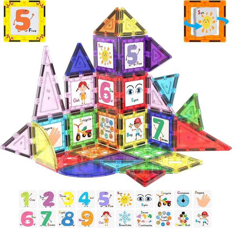 Bloques de construcción magnéticos con azulejos e imanes educativos de artes gráficas de construcción Juego de juguetes STEM Juego de aprendizaje Desarrollo del cerebro infantil Tablero de juego de apilamiento