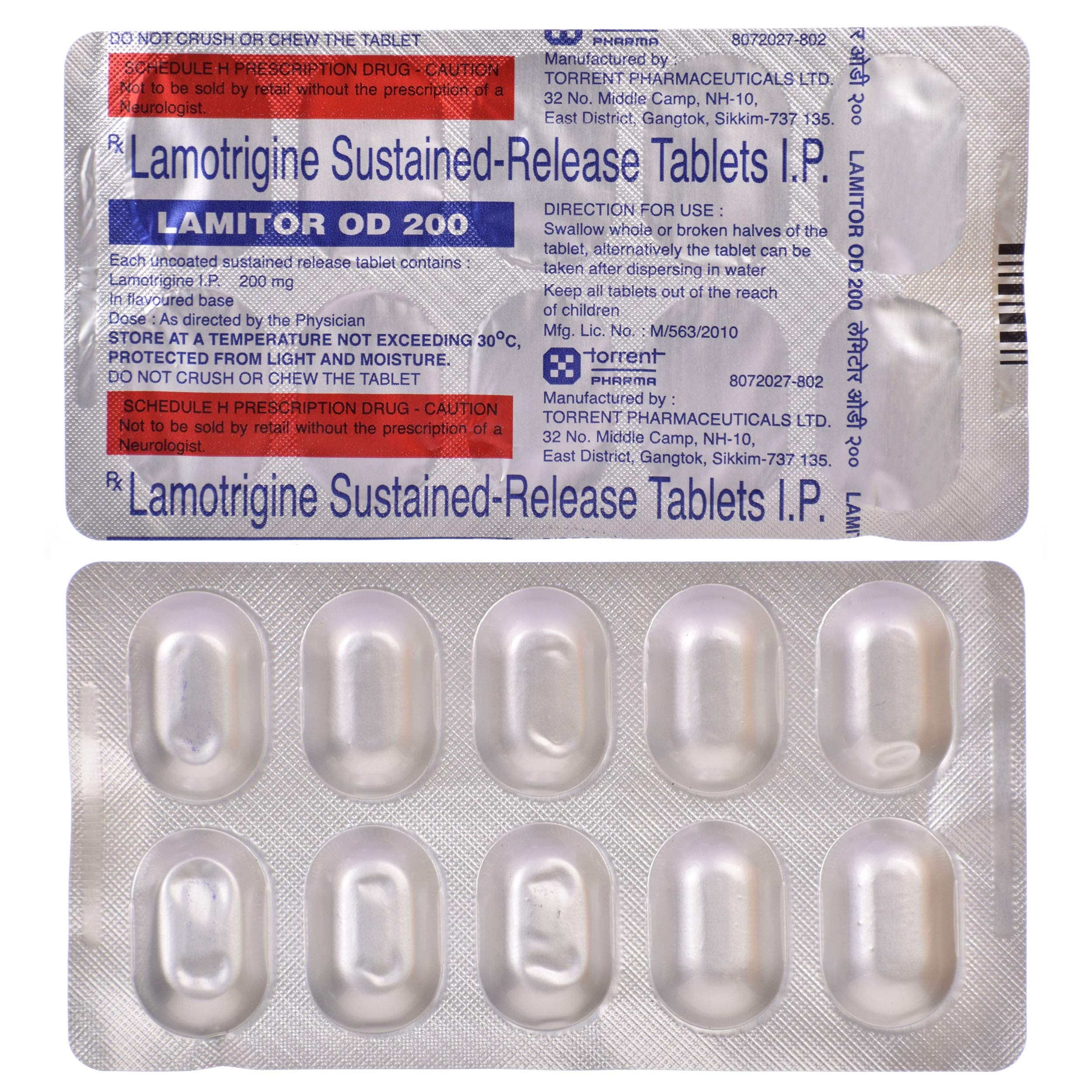 Lamitor OD 200 - Strip of 10 Tablets
