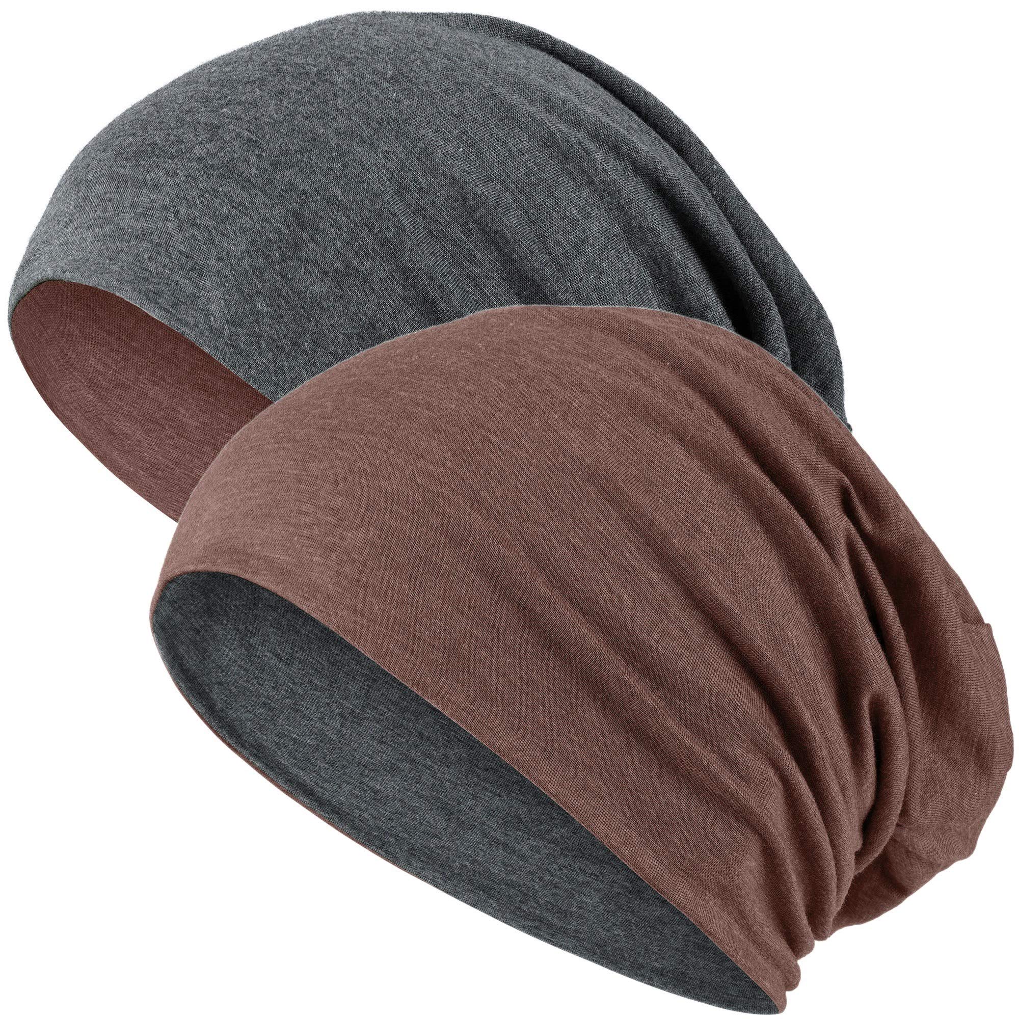 Hatstar Wende-Beanie für Damen & Herren, einfarbig oder zweifarbig, Outdoor Slouch Beanie, Fahrradmütze aus Baumwoll-Mix, One Size, atmungsaktive Laufmütze, Bequeme Übergangsmütze für Sommer