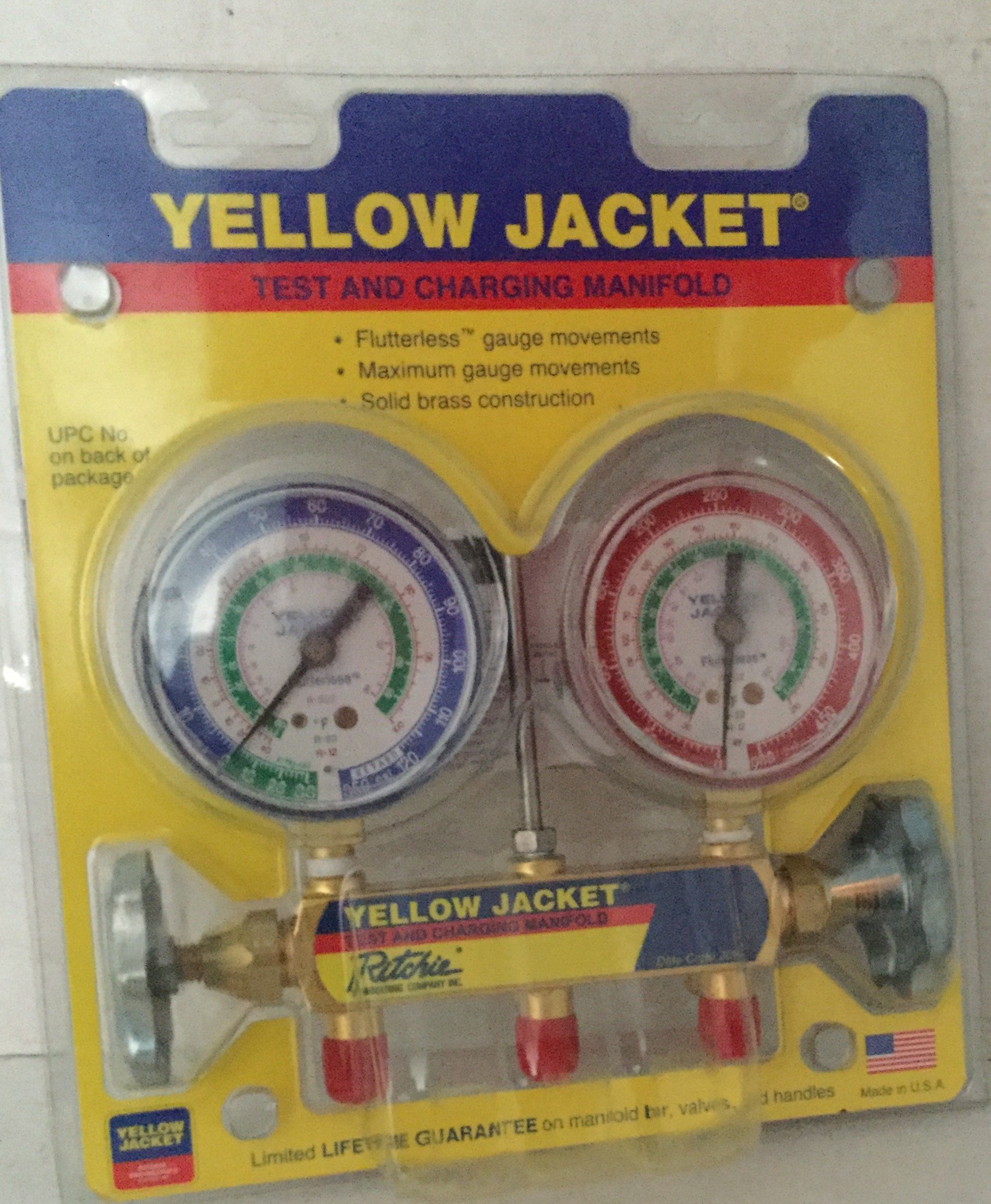 Yellow Jacket 41212 Manifold Only with 2-1/2" Gauge, psi, R-12/22/502