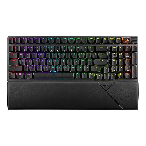 ASUS ROG Strix Scope II 96 Wireless Mechanical Gaming Keyboard 96% Full-Size, Tri-Mode Connectivity, Hot Swappable Pre-lubed ROG NX Snow Linear Switches, PBT Keycaps, RGB, PC/Mac Support-Black