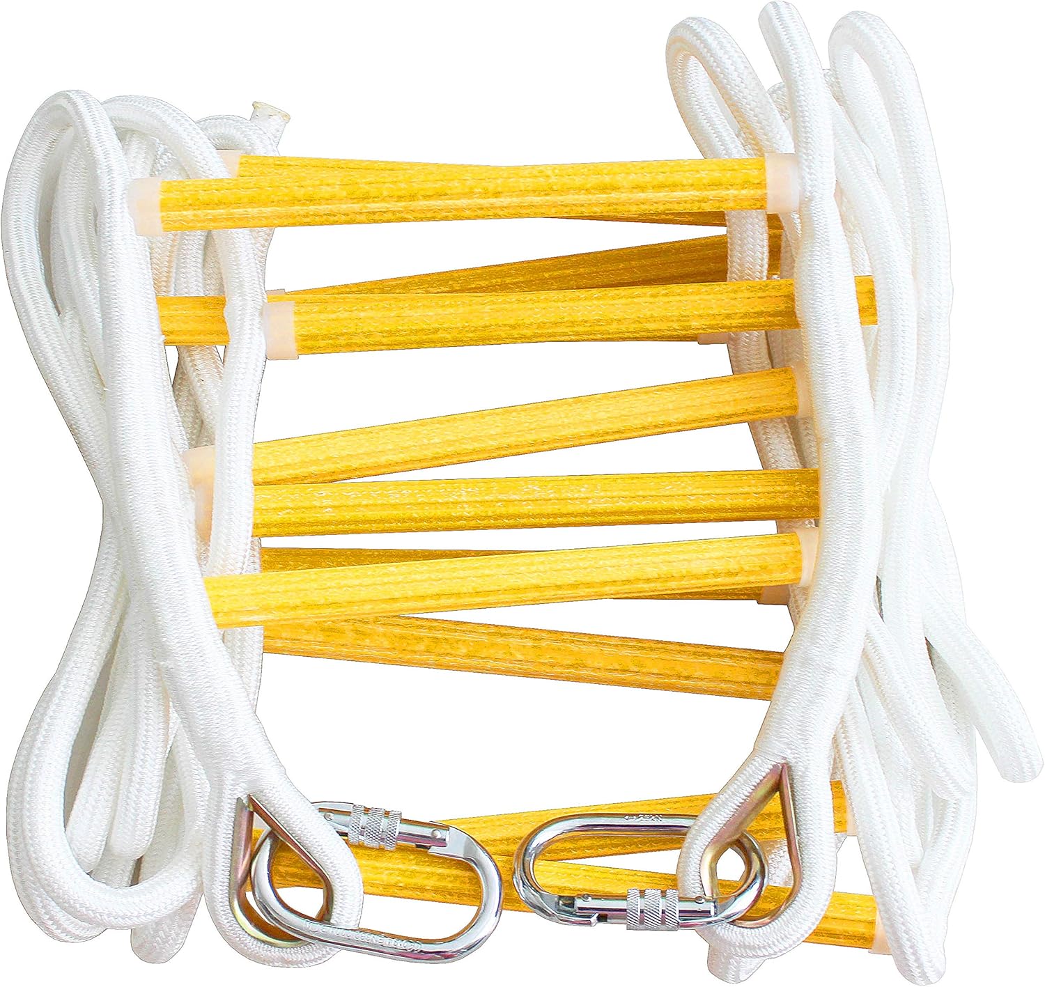 ISOP Outdoor Climbing Rope Ladder - Compact Portable Safety Rope Ladders - Hanging Rope with Hooks for Teens & Adults - Exercise Rope Ladder for Swing Set & Tree House