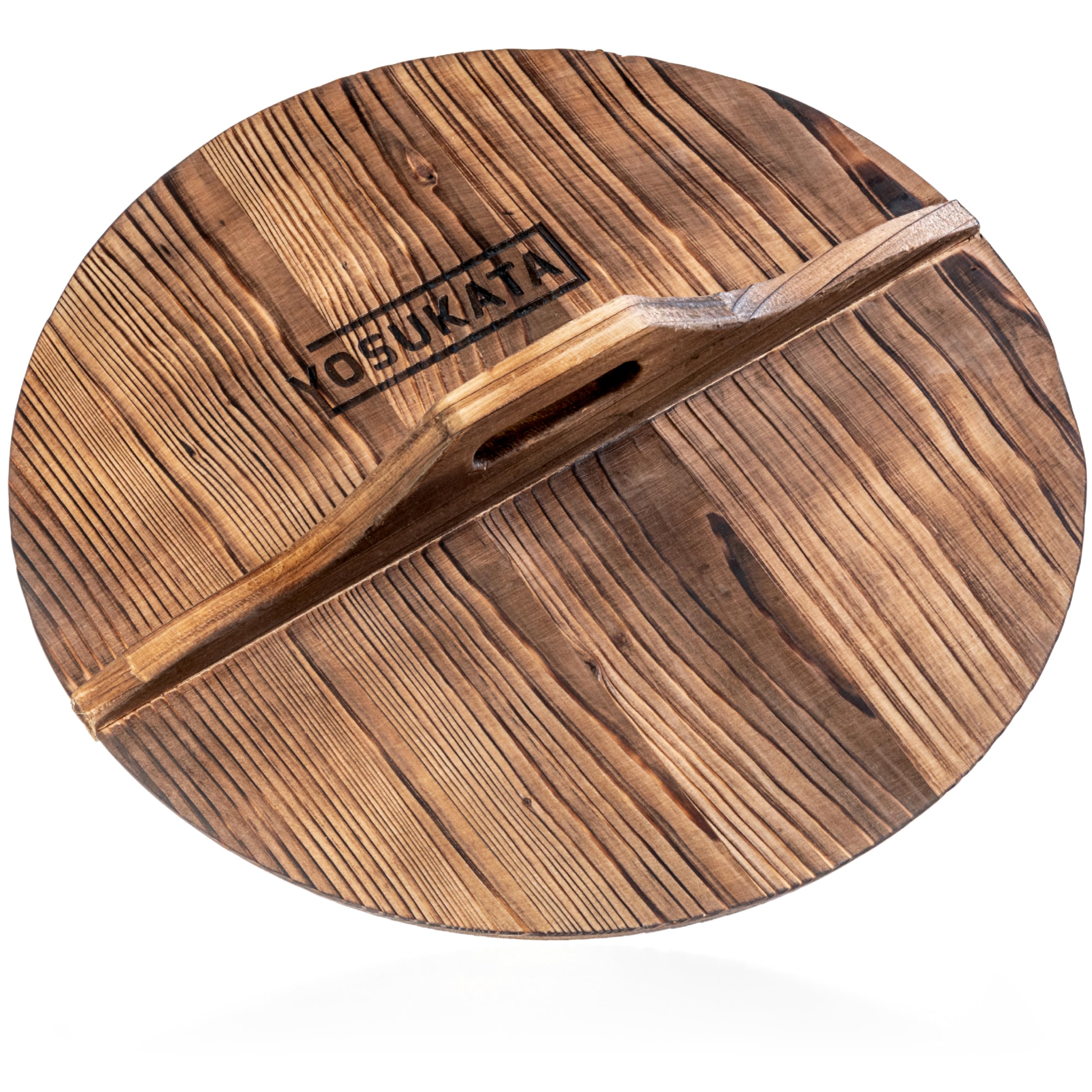 YOSUKATA Coperchio In Legno Per Wok 36 Cm – Coperchio Universale In Legno Naturale Senza Condensa Con Manico Ergonomico Per Padella – Accessorio Tradizionale Per Padelle Wok Di Alta Qualità