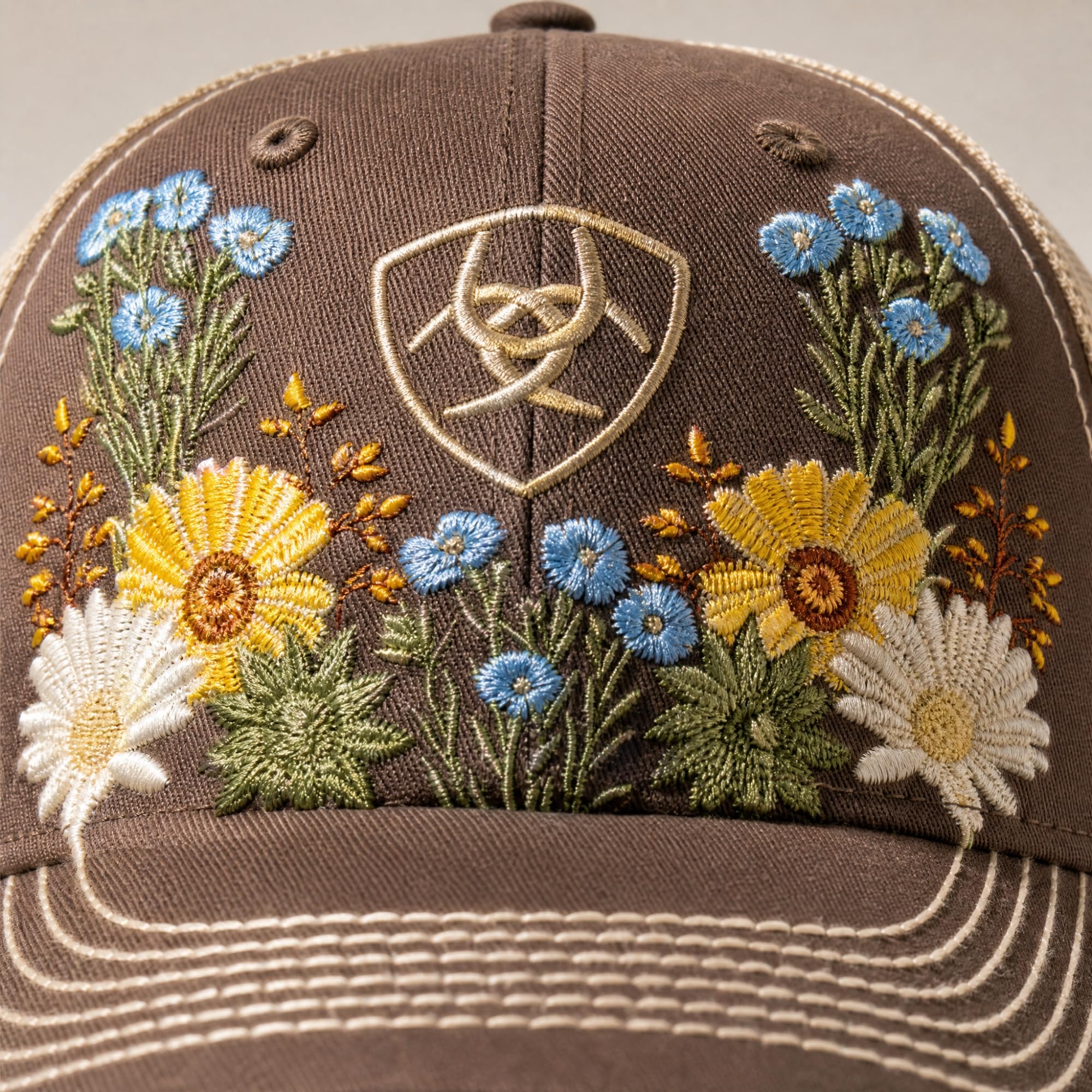 Ariat Casquette Vintage Fleurs Marron Femme