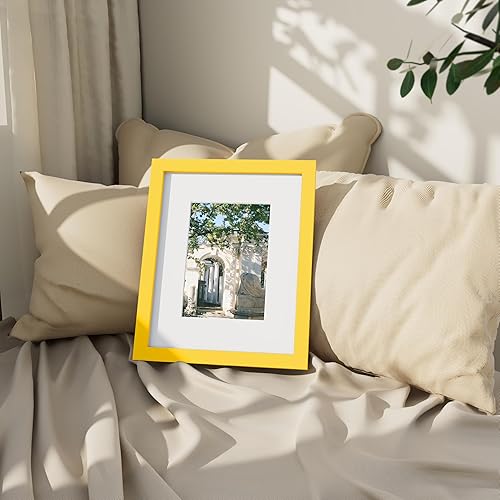 Miniatura 7 de Vittanly Portarretratos de madera de 8 x 10 pulgadas, con plexiglás inastillable, para exhibir fotos de 5 x 7 pulgadas con paspartú o de 8 x 10