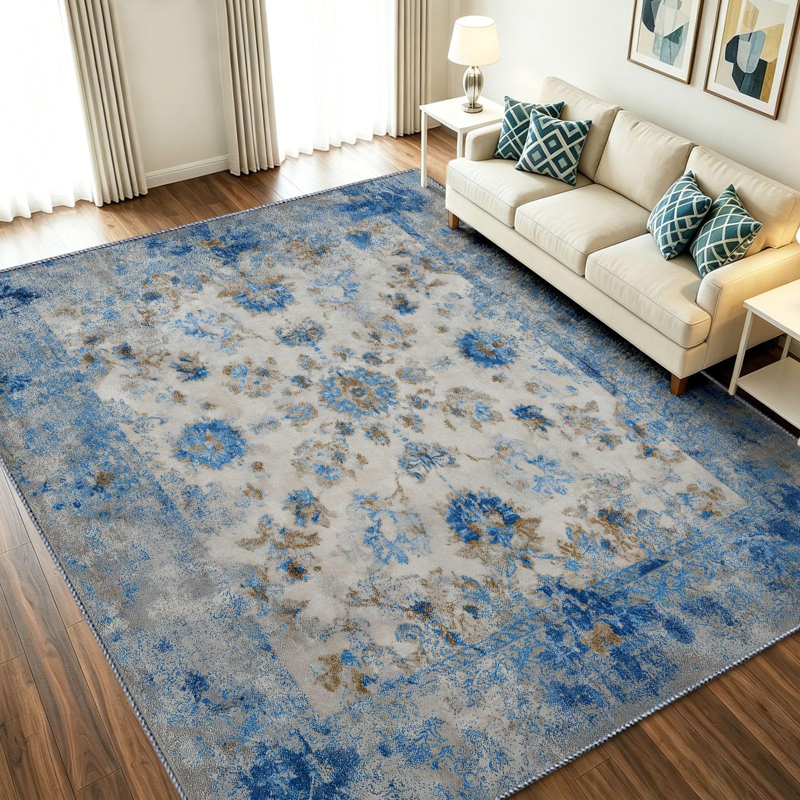 Tapis floral végétal feuille rétro tapis de couloir entrée 80x150