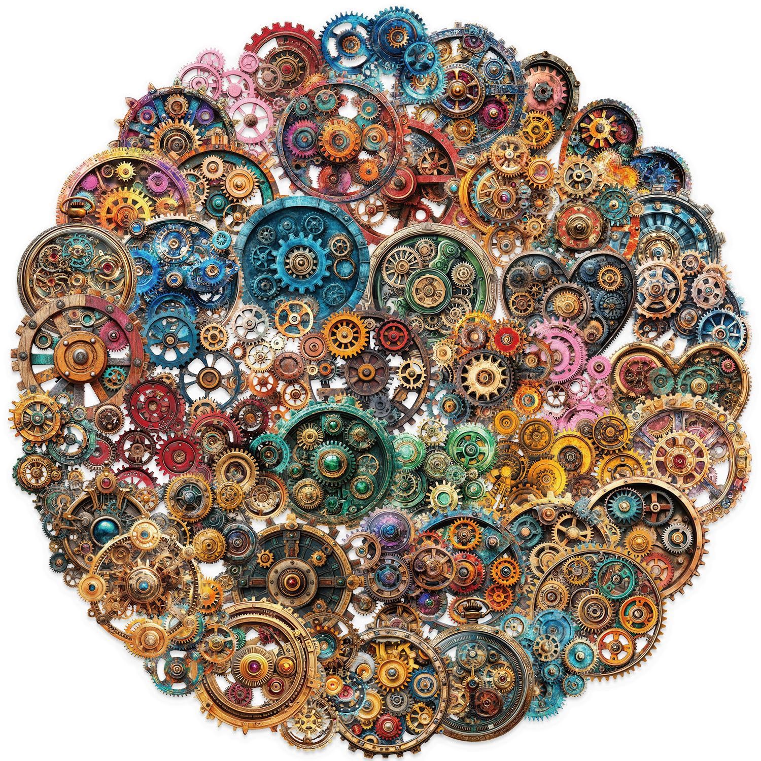 50Pcs Transparent Steampunk Gear Stickers for Scrapbooking PET Mechanical Clockwork Stickers Vintage Craft Sticker Retro Industrial Punk Aesthetic for