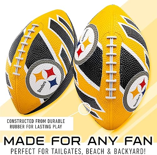 Vista 130 de Franklin Sports NFL Team Footballs - Rubber Youth Mini Balls for All Teams - Kids 8.5" Football + Air Pump Sets - Official NFL Licensed