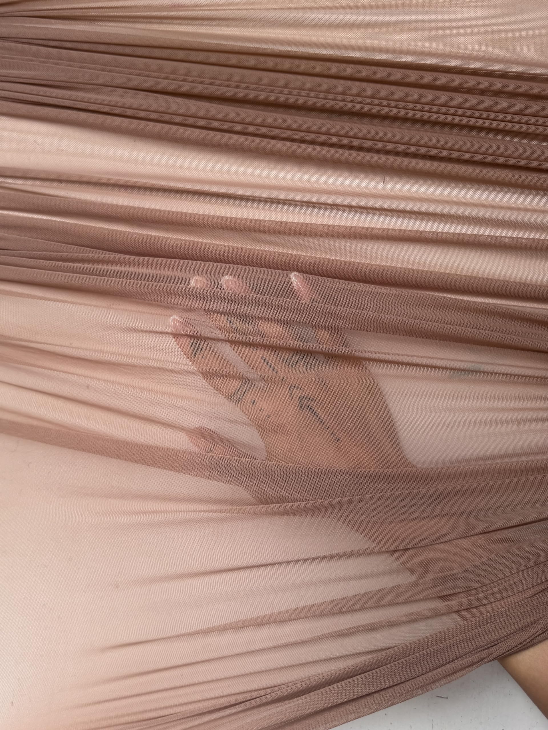 Power Mesh Fabric – 60 inch Width, Lightweight 4-Way Stretch Blend of Synthetic Fibers and Spandex, Perfect for Bra, Control-Topped Pantyhose, and