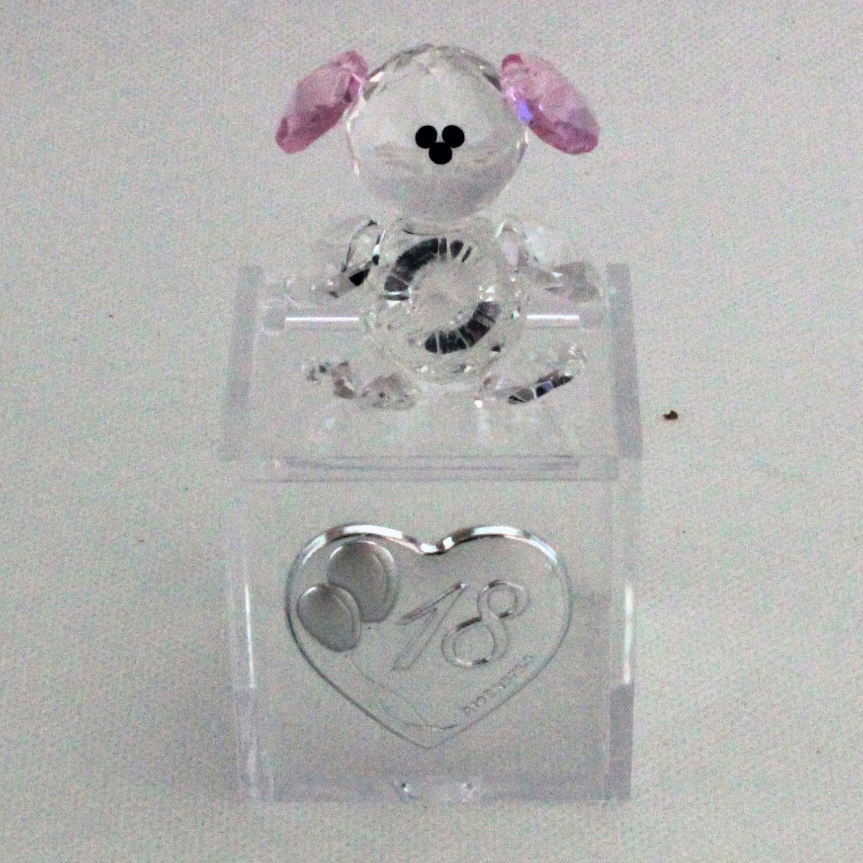 DLM25772 Scatoline in plastica Orsetto Cristallo 18° Compleanno Rosa (Kit 6 Pezzi) bomboniera