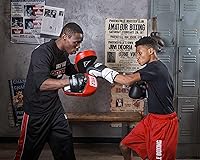 TITLE Boxing Classic Charge Punch Mitts - Contoured Foam for Jabs, Hooks, Uppercuts & Power Punches - Black/Red