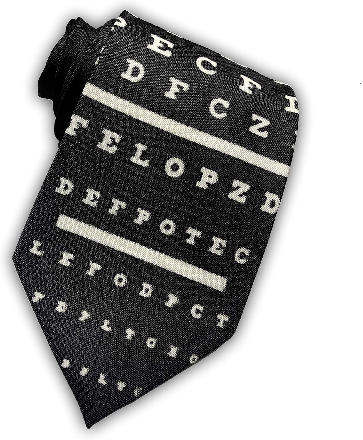 Three Rooker Eye Chart Tie - Black Polyester