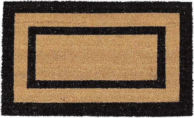 Paillasson chic en fibres de coco antidérapant 75x45 cm pour balcon et entrée