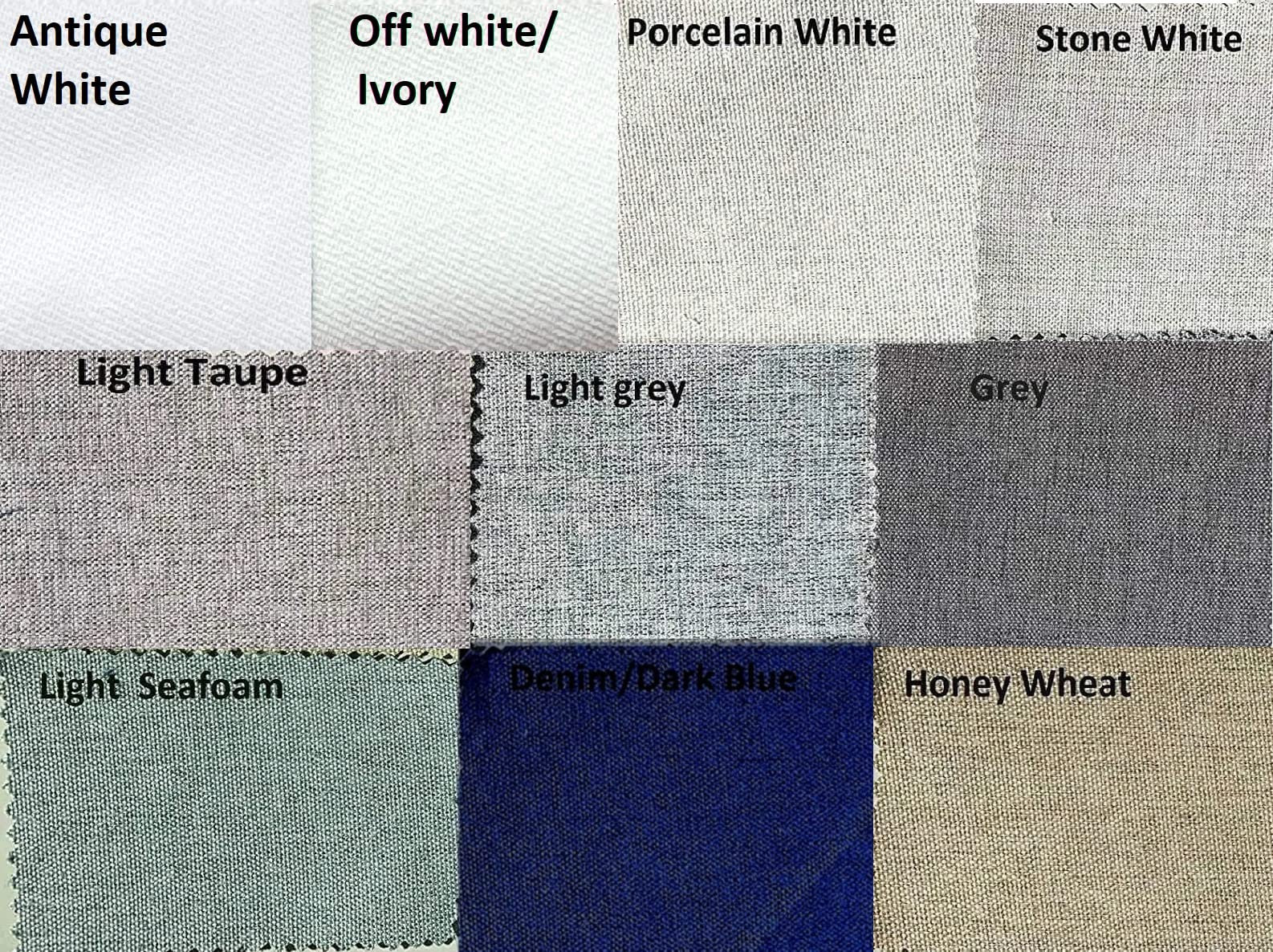 Ikiriska 100% Blackout Extra Long Linen Curtain (1 Panel). Thick Thermal Insulated Fabric. Custom Made (Off White/Ivory, 144