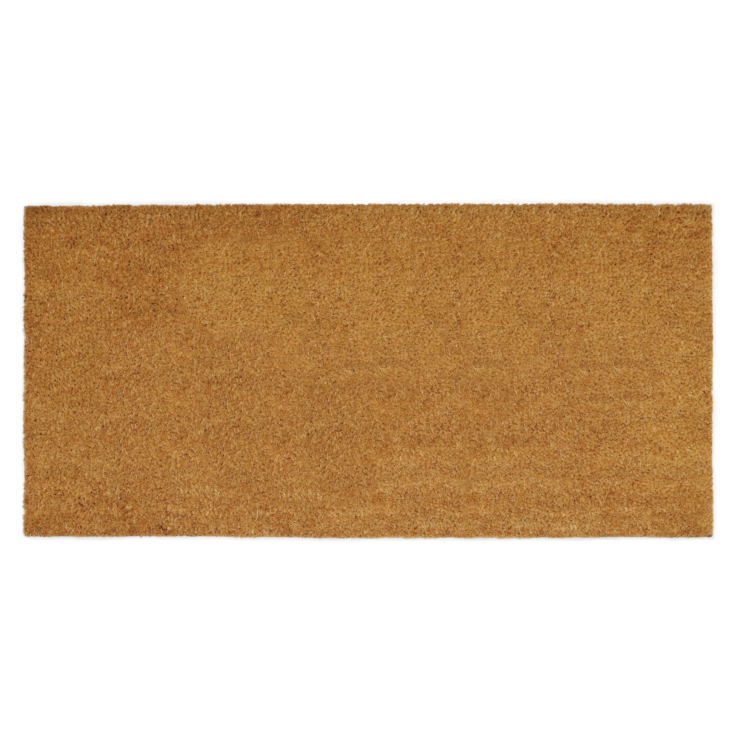 (Similar)Coco Coir Doormat - Non Slip Heavy Duty Backing Door Mat - Dirt Trapping Welcome Mat - Easy Clean Durable Wide Entryway Sliding French Door High Traffic Indoor Outdoor Doormat -17x39- Natural