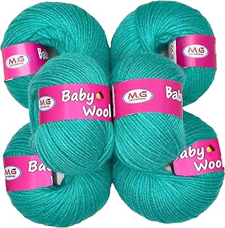 KNIT KING 100% Acrylic Wool Light Teal (10 pc) Baby Soft 4 ply Wool Ball Hand Knitting Wool/Art Craft Soft Crochet Hook Yarn, Needle Knitting Yarn Thread Dye O Z A BB