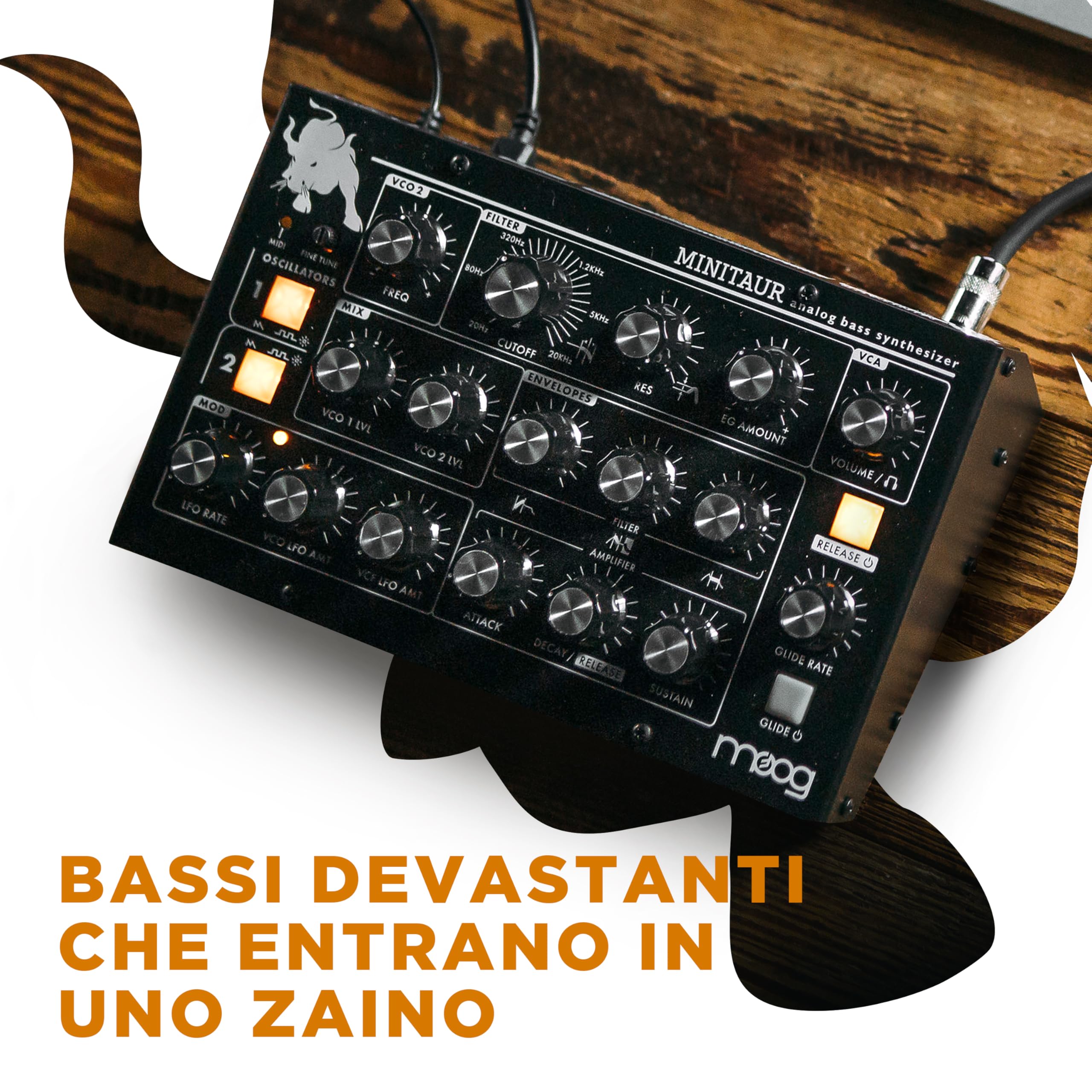 MOOG Minitaur - Modulo Basso-Synth Analogico con Amplificatore per Cuffie, 128 Preset e Software Editor