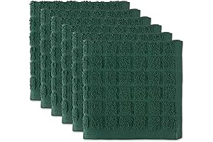 DII Basic Terry Collection Windowpane Kitchen Dish Rags