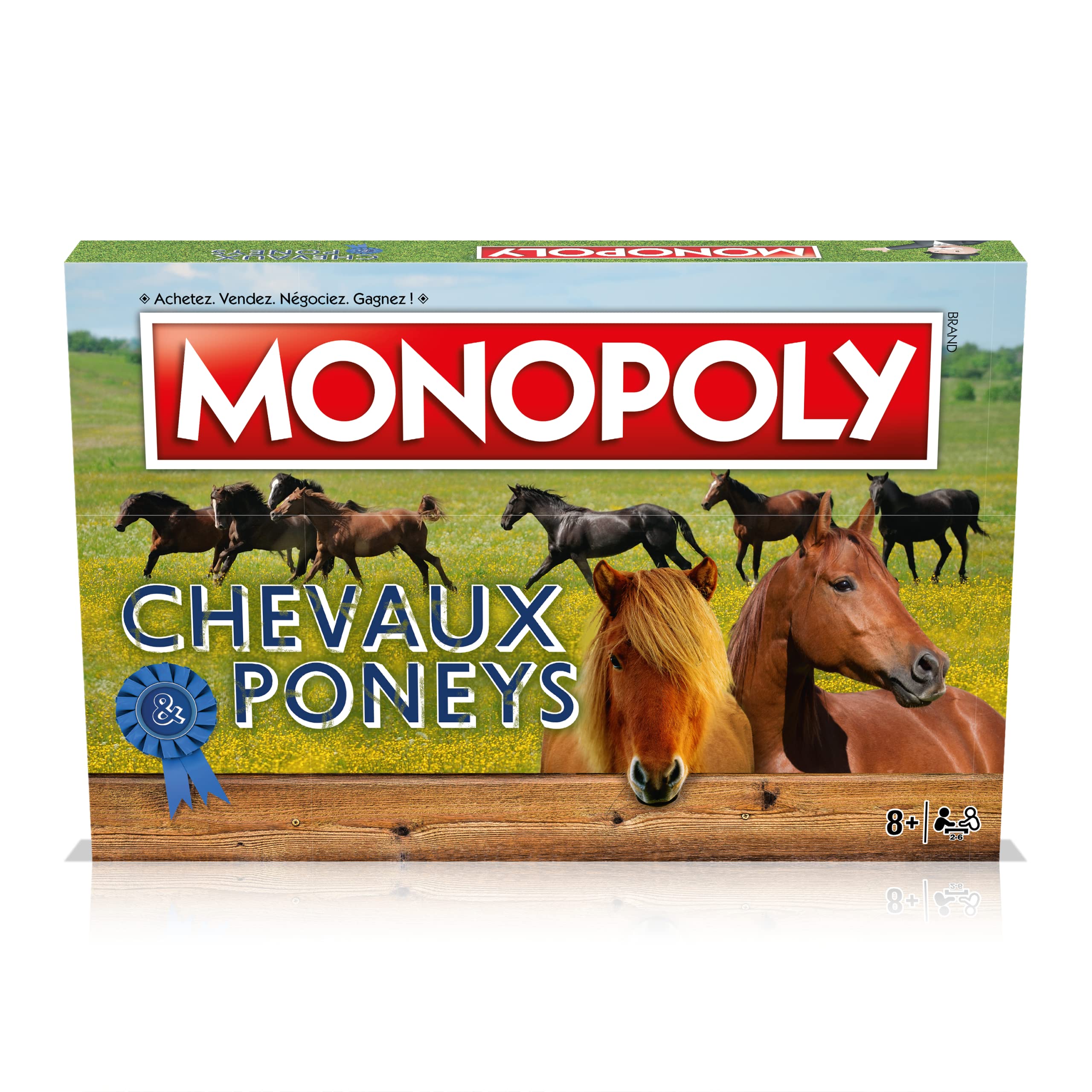 Winning Moves Monopoly Chevaux et Poneys en français - Jeu De Plateau 8+ - Jeu de Société pour 2 à 6 Joueurs - Jeux de Société Famille en français