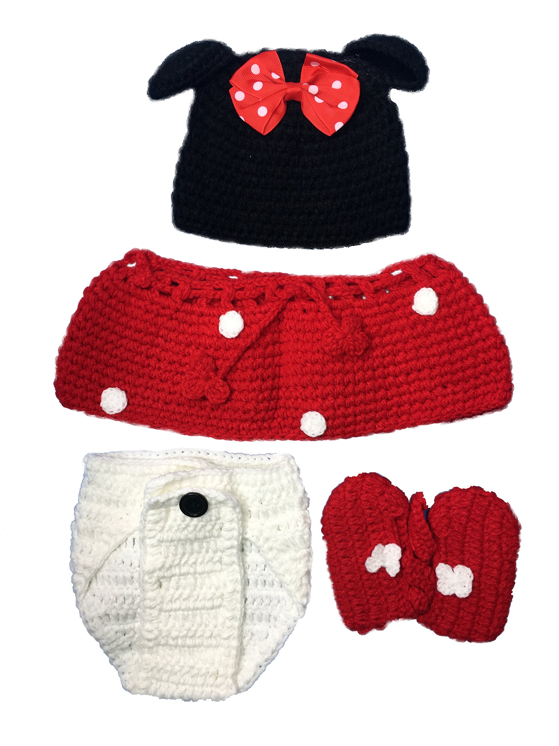 Handmade Crochet Knit Soft Cotton Newborn Outfits and Photography Props