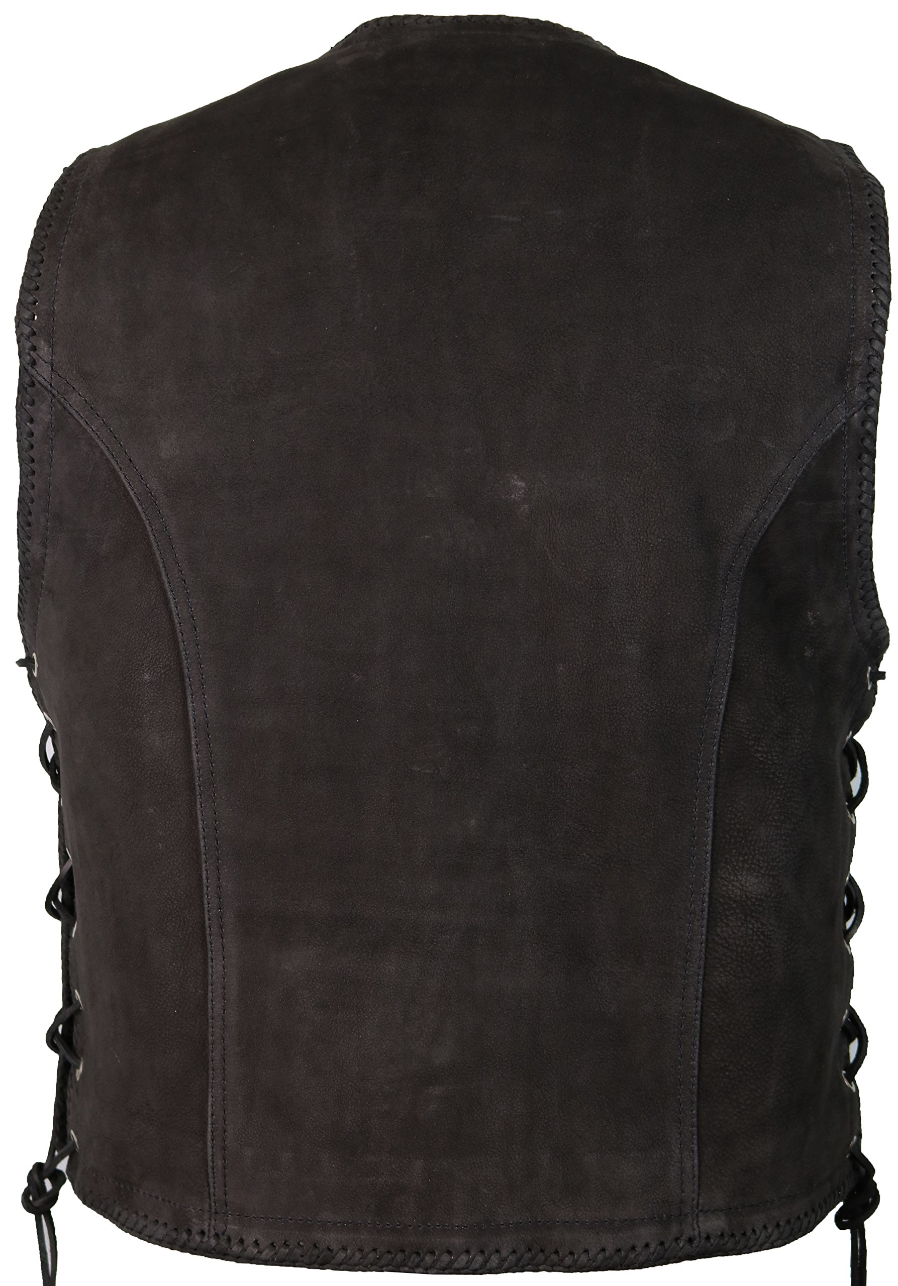 MDM Gilet in Pelle Uomo Motocicletta Nabuk