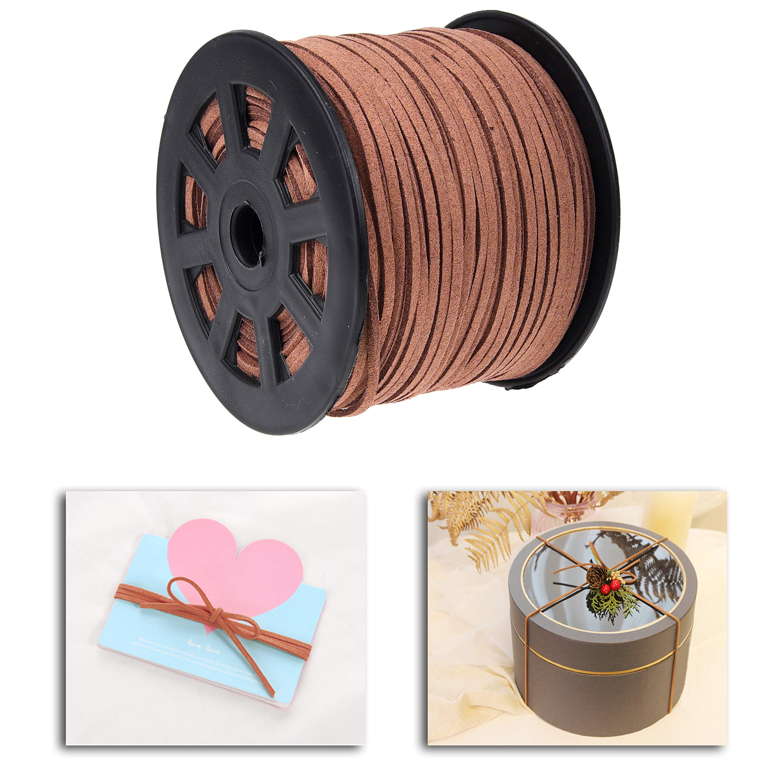 Lot 3 Cordons Cuir Et Daim - 2,6 Mm X 10 Yards - 3 Couleurs (noir, Brun Foncé/moyen)
