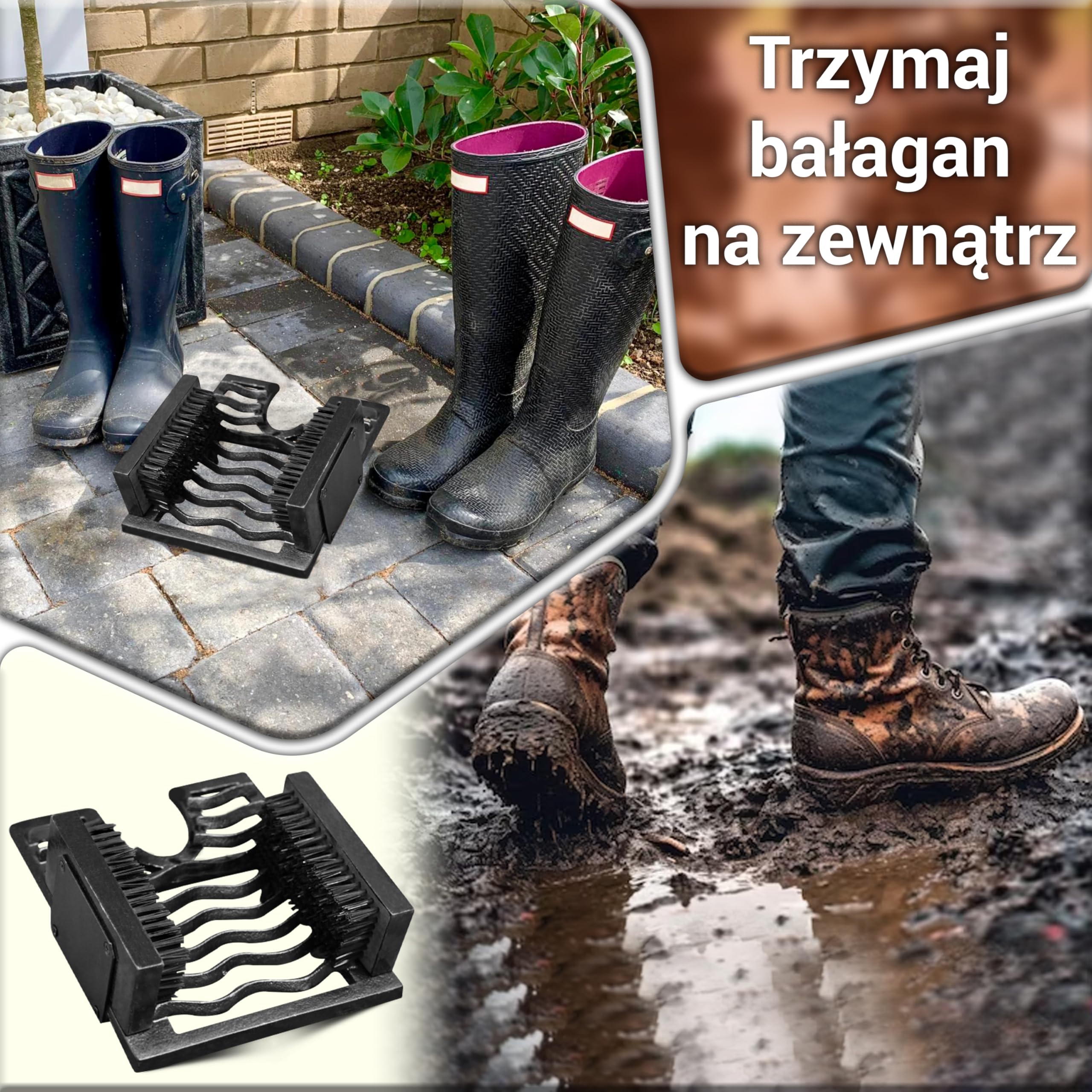 ARSUK Welly stojak do bagażnika stojak do przechowywania 2 pary do ogrodu i na zewnątrz (2 pary bagażników)