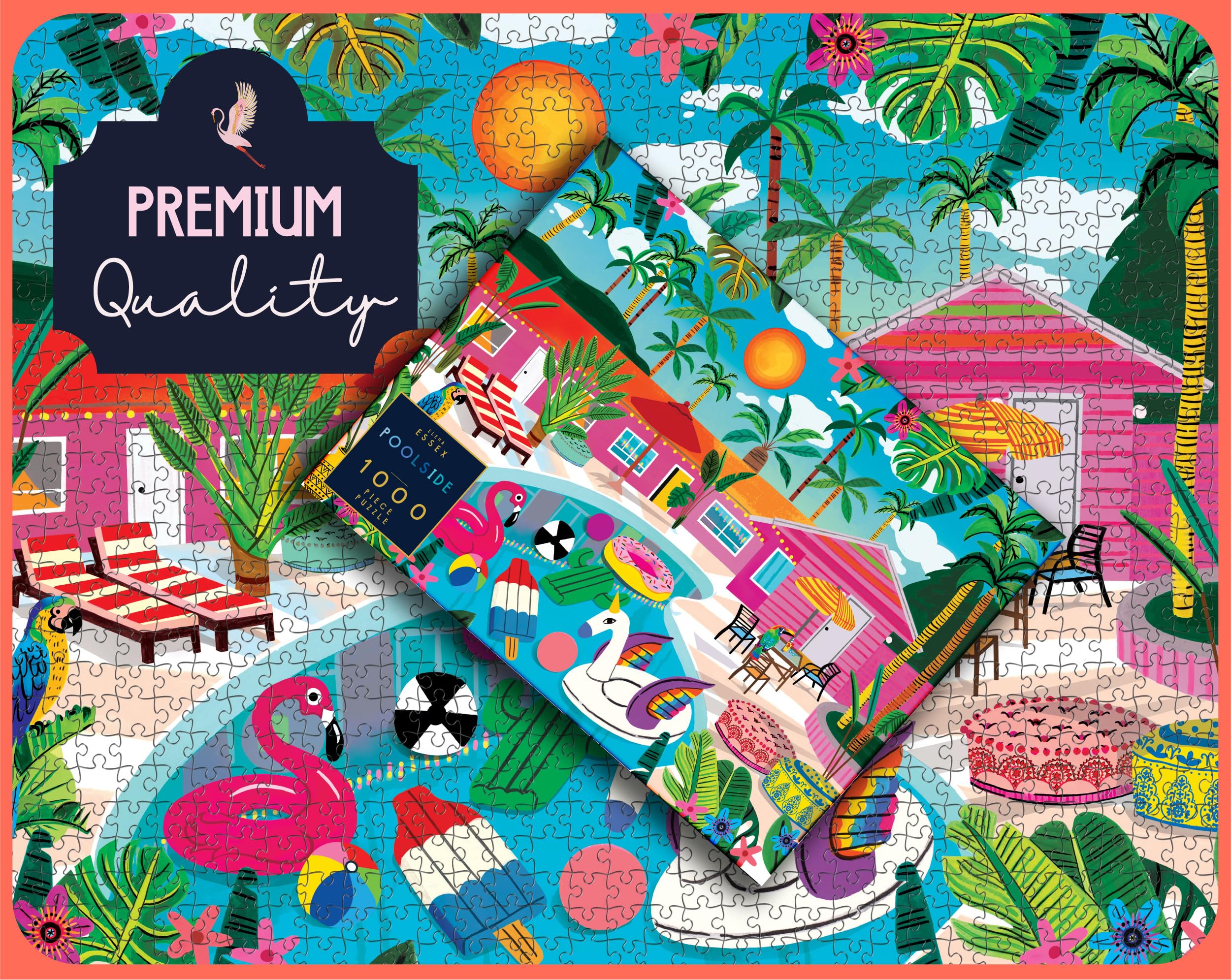 Elena Essex Puzzles for Adults 1000 Pieces -  | Jigsaw Puzzles 1000 Pieces for Adults | Colorful Cool Whale Shark Coral Reef Puzzle | jigsaws Size 20 x 28 inches: Poolside
