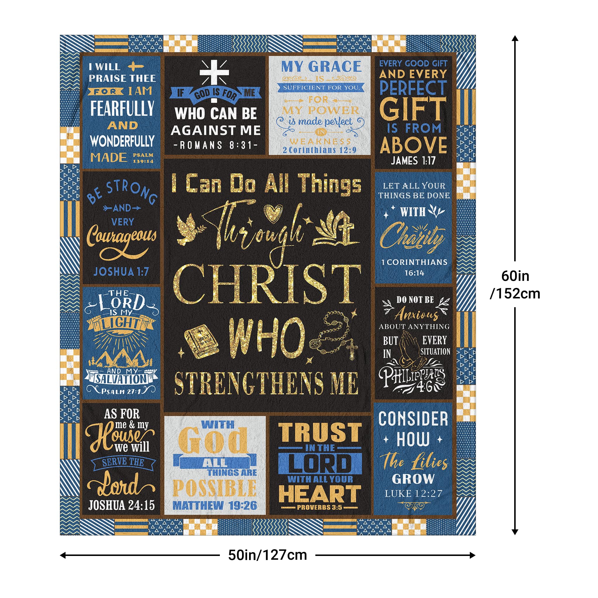 Christian Gifts for Men, Christian Gifts, Baptism Gifts for Boys, Religious Gifts for Men, Confirmation Gifts for Teenage Boys, Bible Catholic Gifts Blanket 60"X50"