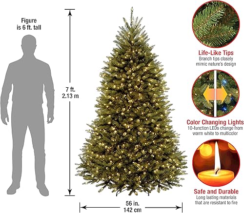 Miniatura 4 de National Tree Company National Tree Company - Árbol de Navidad artificial completo preiluminado, verde, 7 pies y corona de Navidad artificial