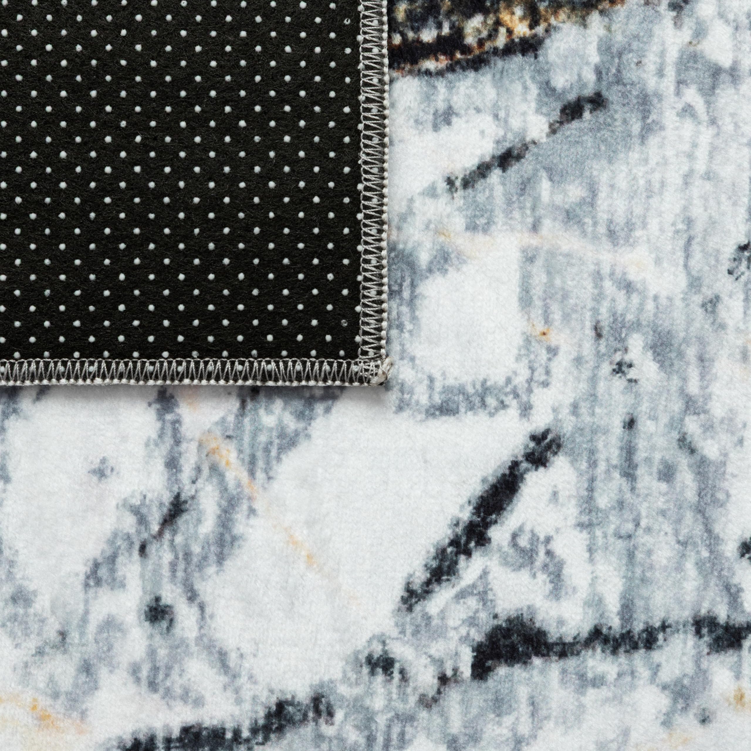 TAPISO Venezia Tappeto Soggiorno Pelo Corto Stampato Facile da Pulire Grigio Nero Effetto Marmo Moderno Antiscivolo - Tappeto per Camera da Letto Sala da Pranzo Corridoio Oeko-Tex 140 x 200 cm
