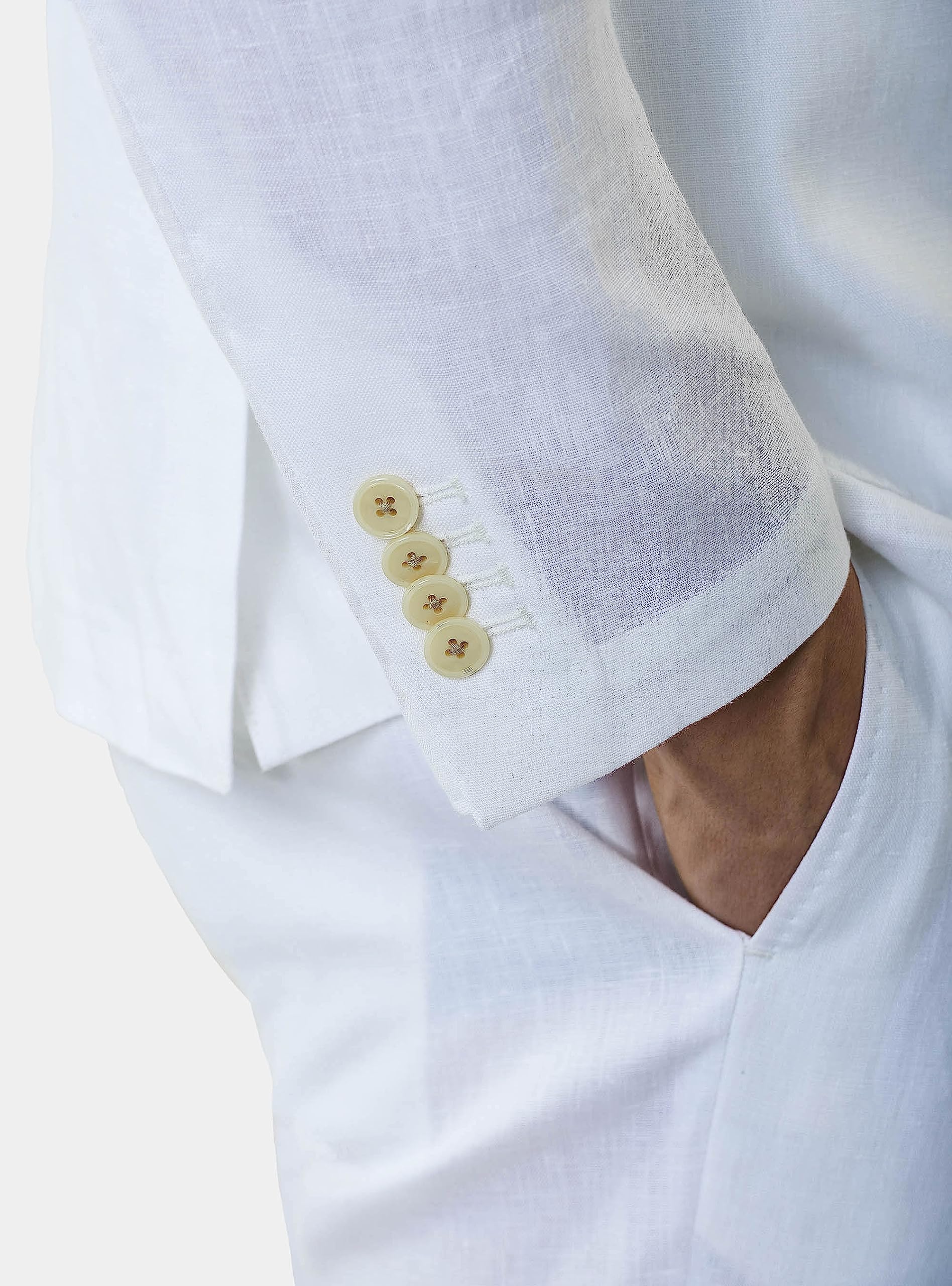 Uomo Giacca in Lino Sartoriale 100% Made in Italy Elegante