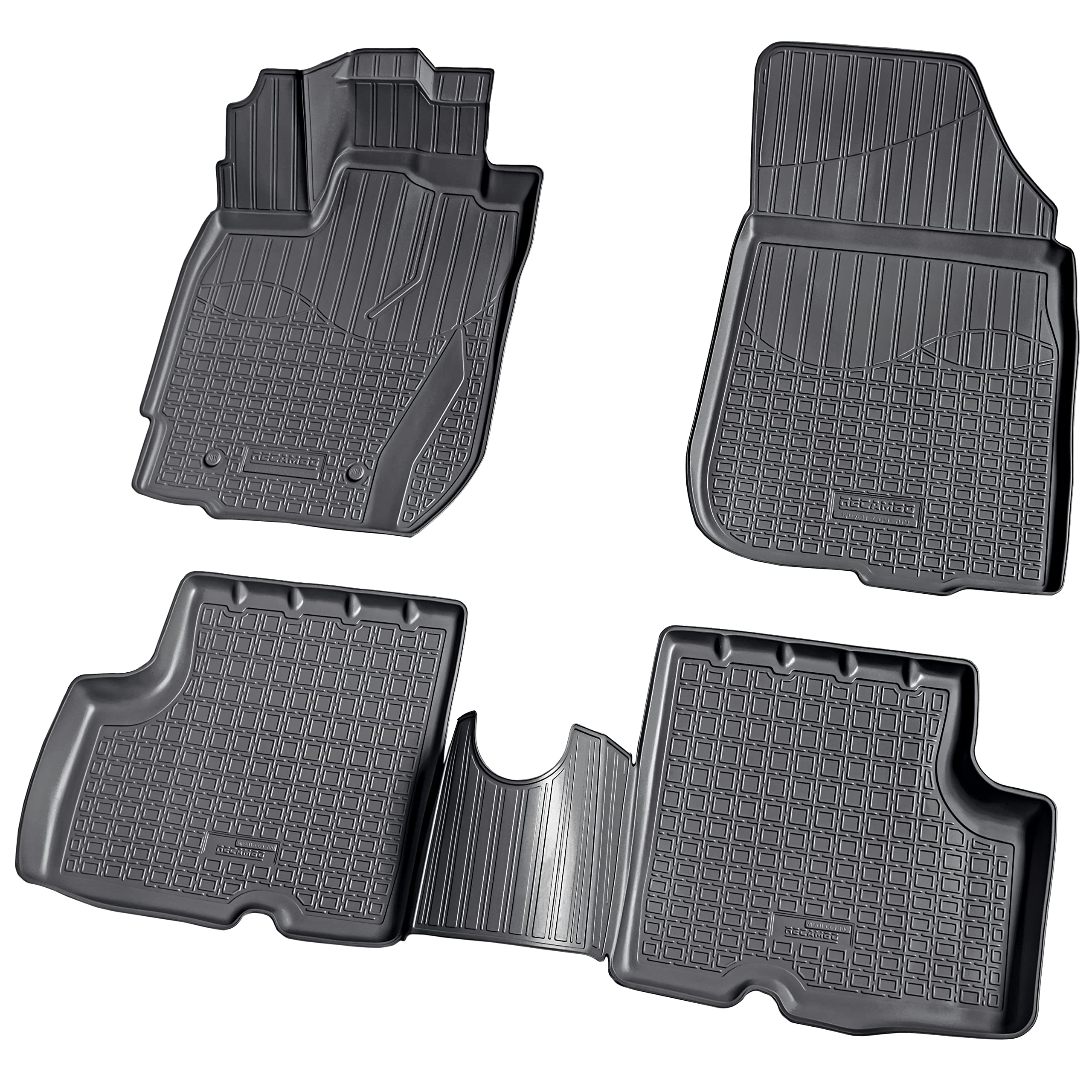 Recambo Alfombrillas de goma 3D compatibles con Dacia Duster | año de fabricación 2010 2017 | alfombrillas de goma para coche | ajuste perfecto | con borde | negro