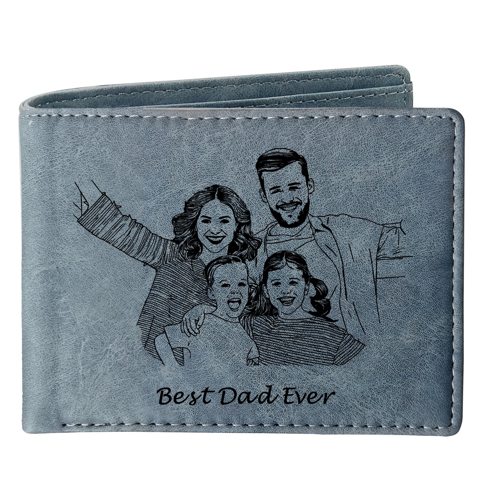 EDSG Custom Wallets for Men, Wallet With Picture, Engraved Gifts for Boyfriend, Men, Husband, Dad Gifts for Fathers Day Birthday Valentine Day