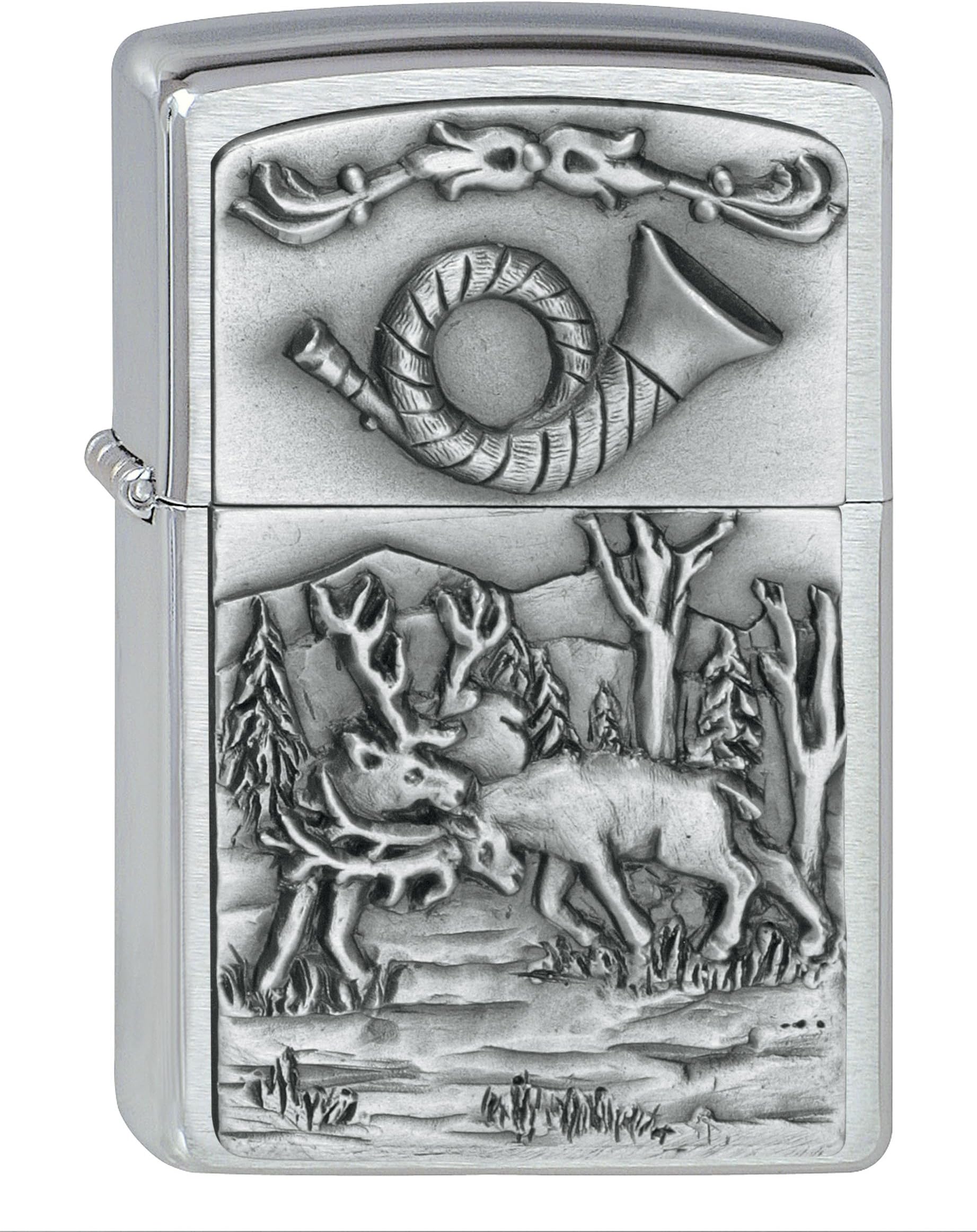 Zippo Silver Deer Emblem Windproof Mechanical Lighter