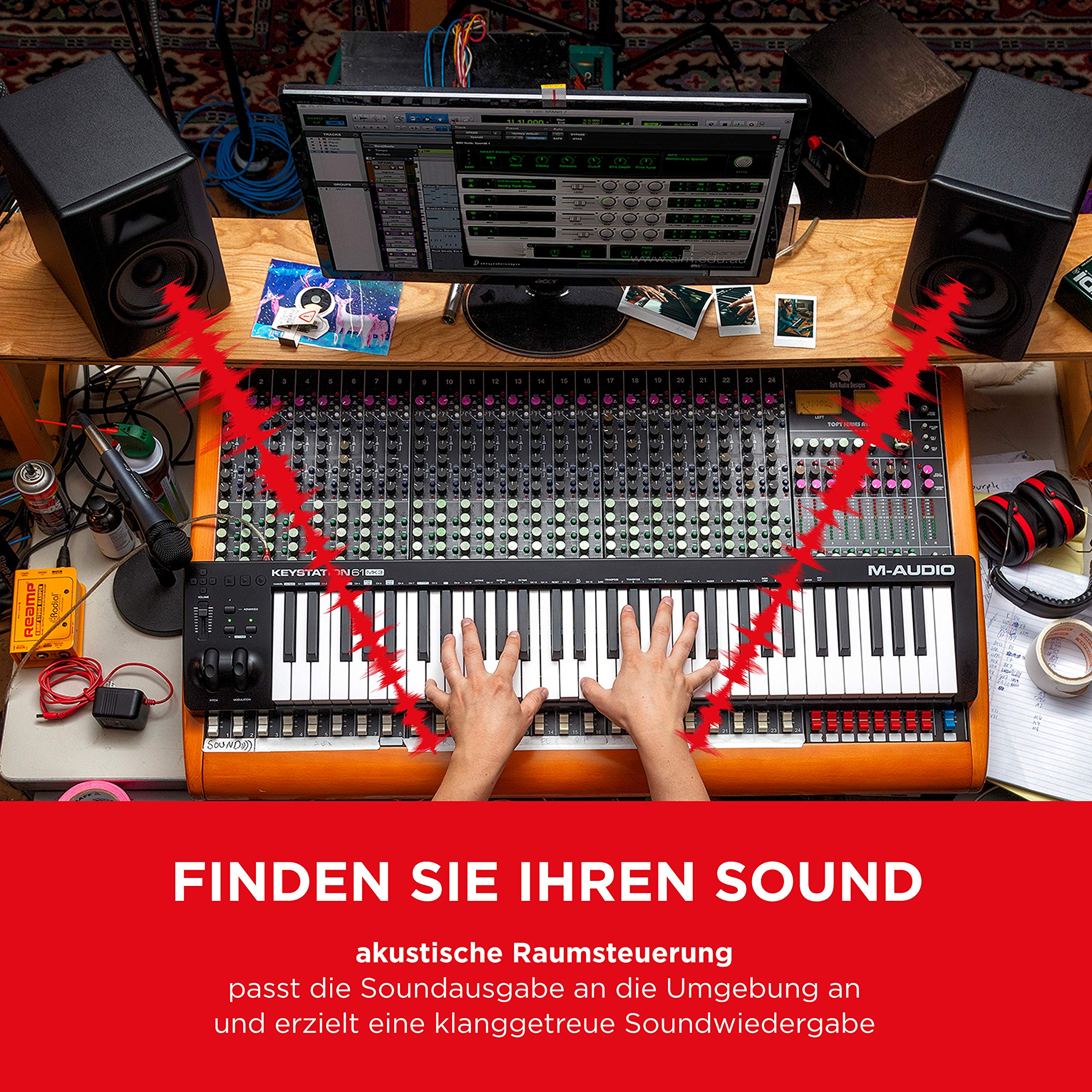 M-Audio BX5 D3 Pair - Kompakte 2-Wege 5-Zoll Studiomonitore/Lautschprecher, aktiv, für Musikproduktion oder Mixen, mit 2 Kabel TRS 6,35mm
