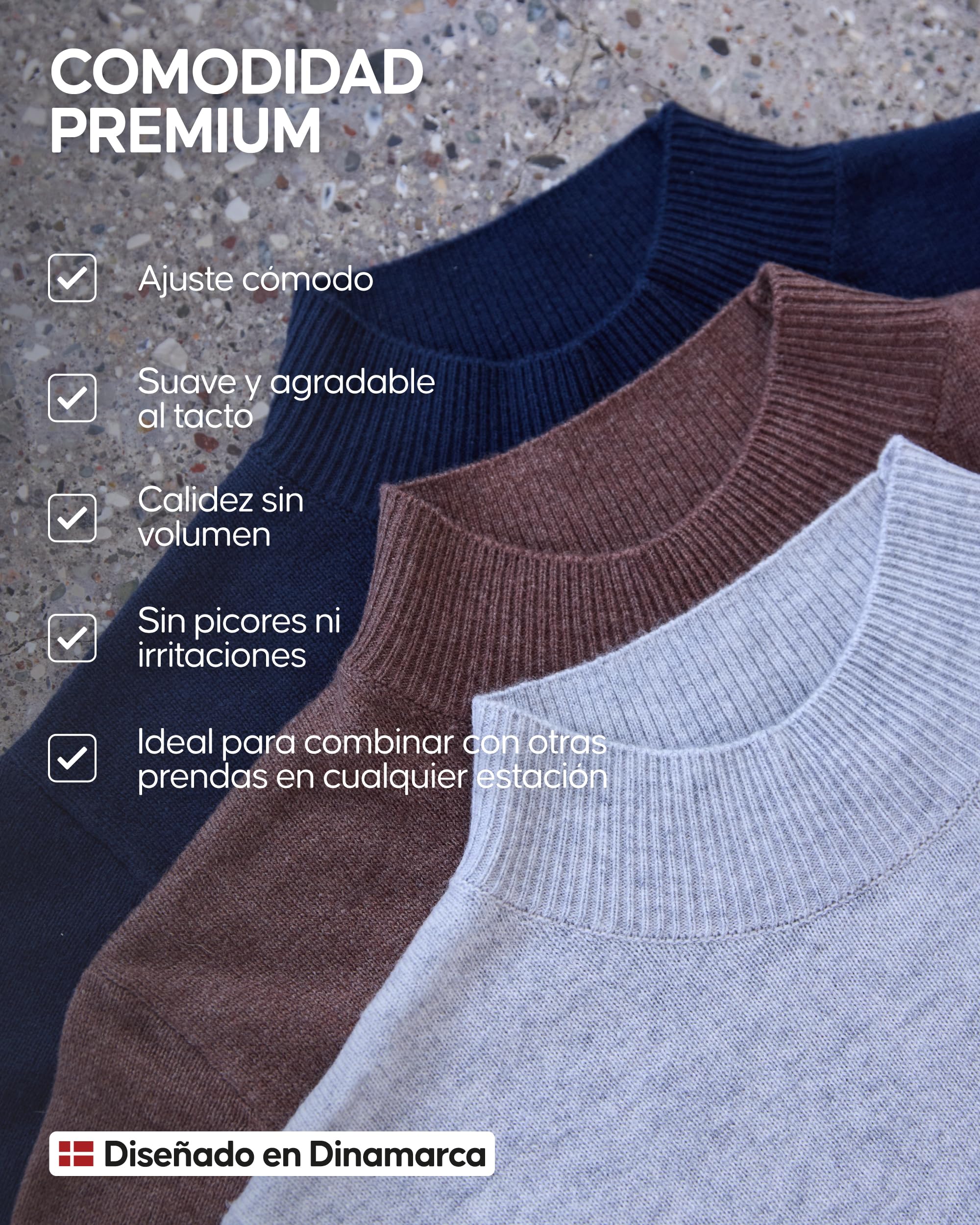 DANISH ENDURANCE Jersey de Merino con Cachemira para Mujer