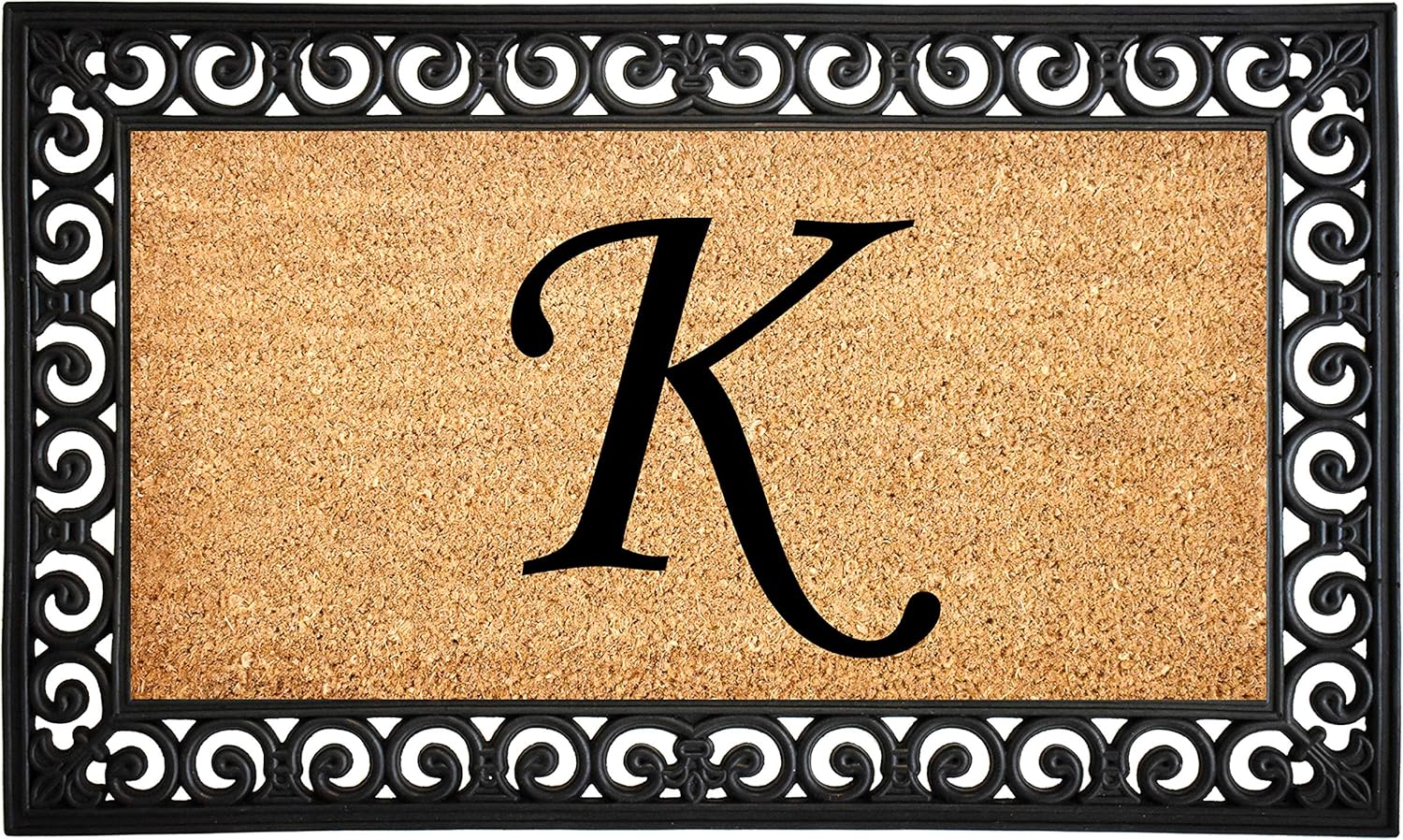 Calloway Mills 104131830 Gabriel Monogram Doormat, 18" x 30" (Letter K)