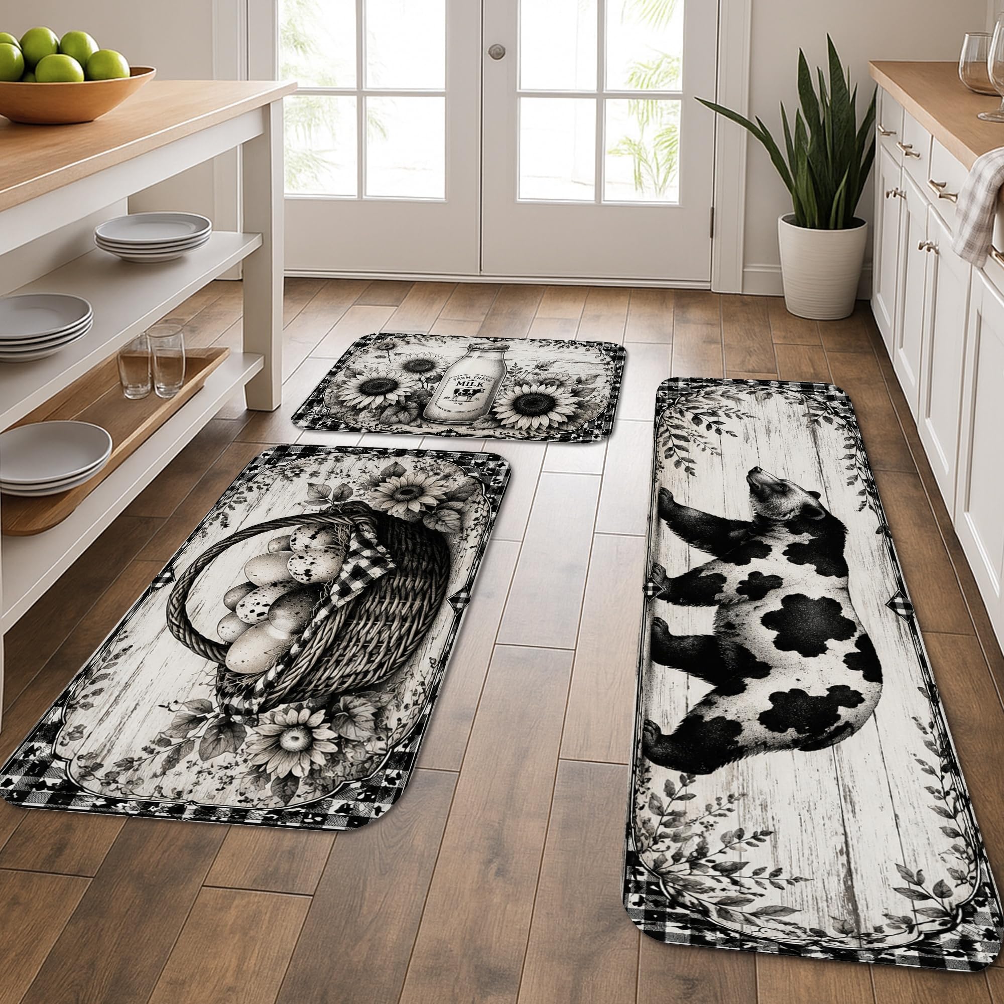 Tapis de cuisine pour éviers et buanderie au style authentique de campagne