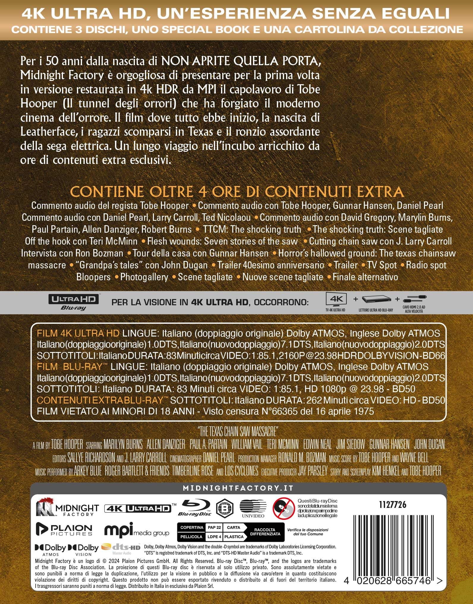 Non Aprite Quella Porta (50° Anniversario 4K UHD + 2 Blu-ray)