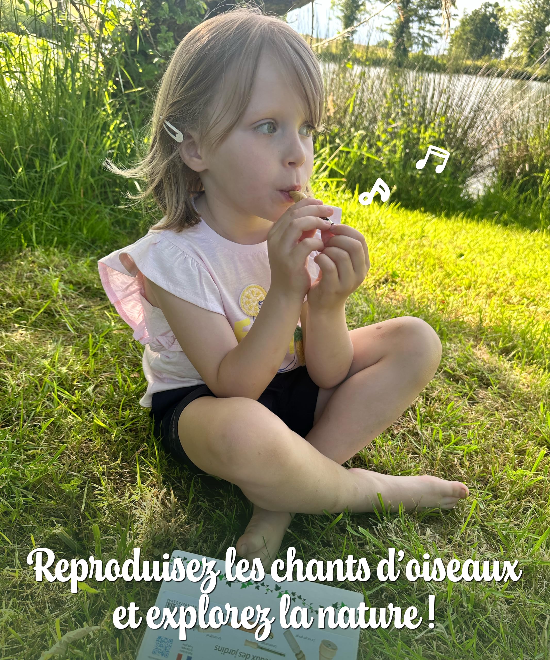Fuzeau – Coffret 5 Appeaux Manuels - Bois Naturel Buis et Hêtre Vernis Alimentaire – Sons d’Oiseaux Authentiques Poule d’Eau, Grive, Moineau, Rossignol, Canard – Dès 4 Ans - Ref.78321