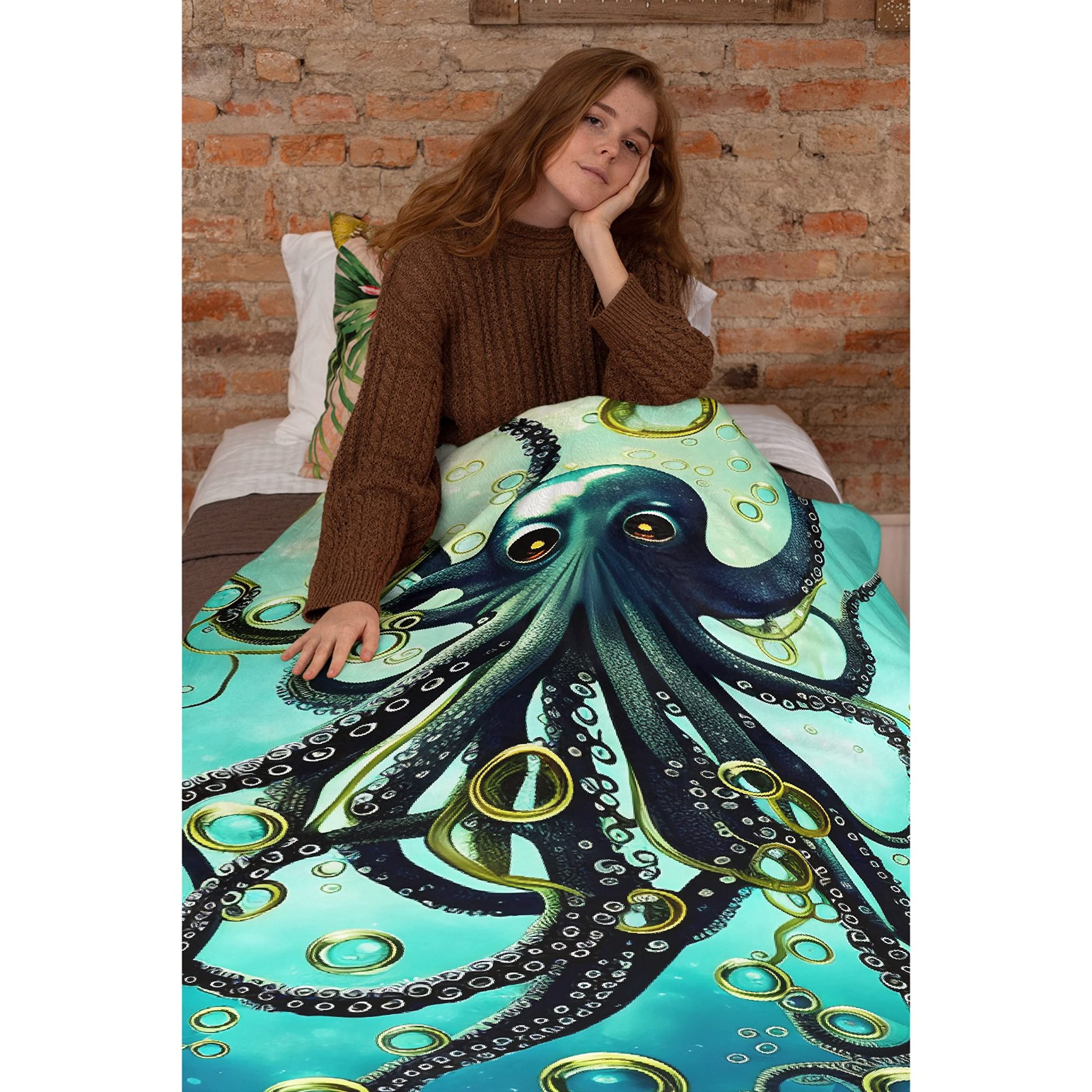 HOMRITAR Couverture Pour Bébé Pour Enfants Avec Motif Animal De La Forêt - Couverture Minky En Peluche Douce Avec Dos à Pois Double Couche Pour Lit, Canapé, Voyage - 125 X 150 Cm