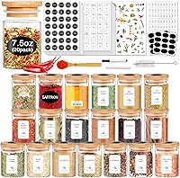Vista 9 de SLifeJars - Tarros de vidrio con tapas de bambú de 16 onzas, 12 tarros de vidrio para almacenamiento de alimentos con etiquetas regrabables, tarro