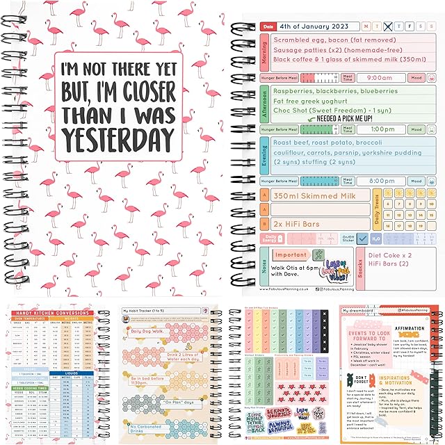 Slimming World Compatible Food Diary Diet Journal Planner 7 Week Countdown Card with Stickers 2023