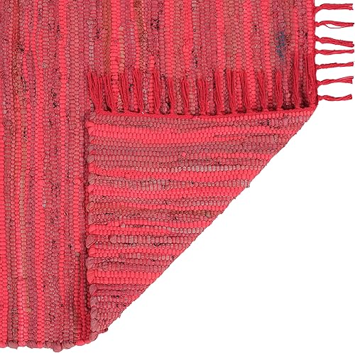 Miniatura 118 de Alfombra de trapo de algodón, 24 x 36 pulgadas, multicolor, tejida a mano, lavable y reversible, para sala de estar, cocina, entrada, con borlas