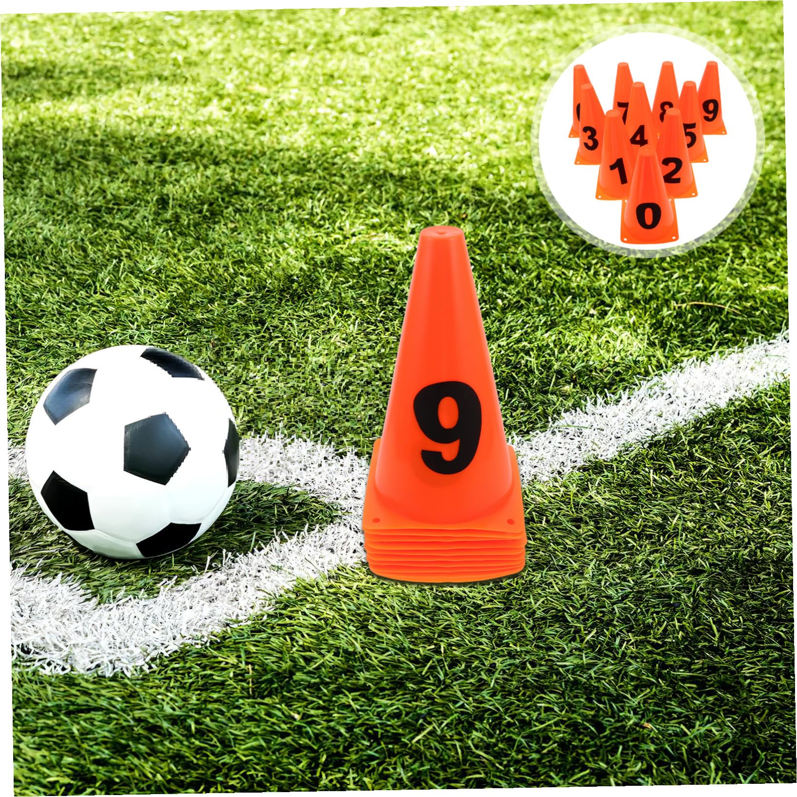 10 Unidades De Conos De Práctica Pequeños con Forma De Cilindro con Logotipo De Entrenamiento De Fútbol ​​Equipo De Entrenamiento De Agilidad para Fútbol ​​Conos Deportivos De