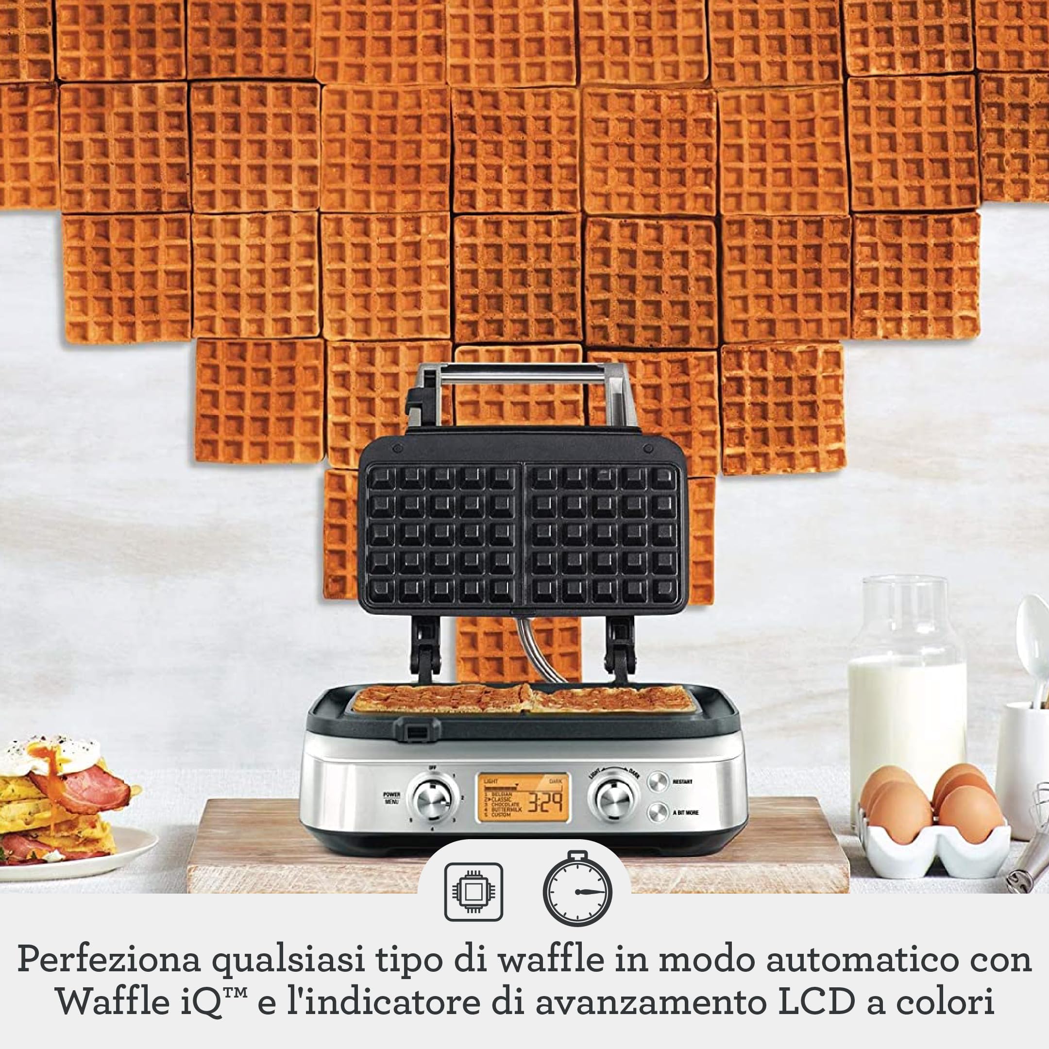 Sage - The Smart Waffle Pro - Macchina per Waffle - Acciaio Inox Spazzolato