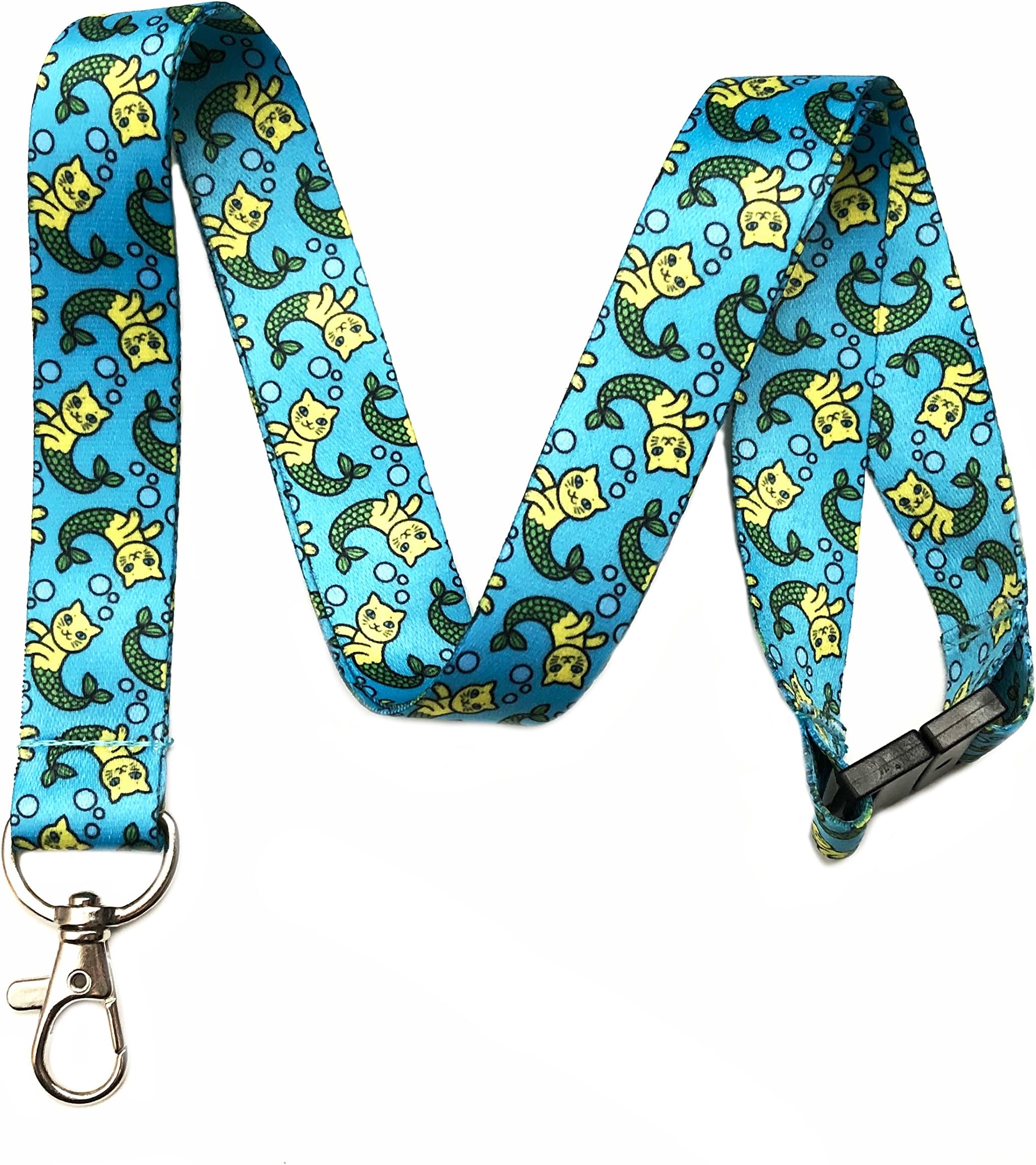 Break Away Mermaid Cat Lanyard Key Chain Id Badge Holder