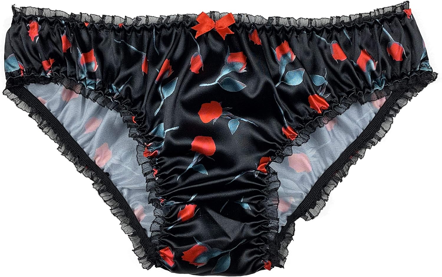 Satini Women's Floral Satin Lingerie Bikini Briefs Panties Knickers - Image 5